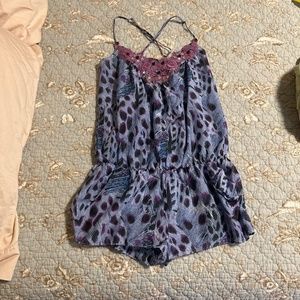 Animal print romper